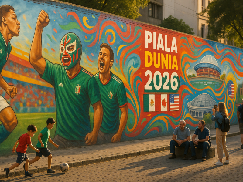 Mural Raksasa Mexico City Sambut Piala Dunia 2026