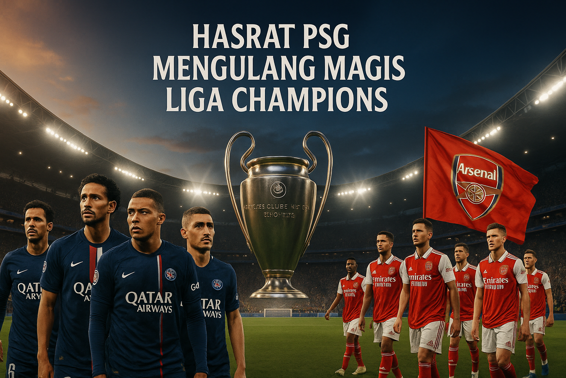 alt_text: PSG merayakan kemenangan, pemain mengangkat trofi Liga Champions dengan penuh sukacita.