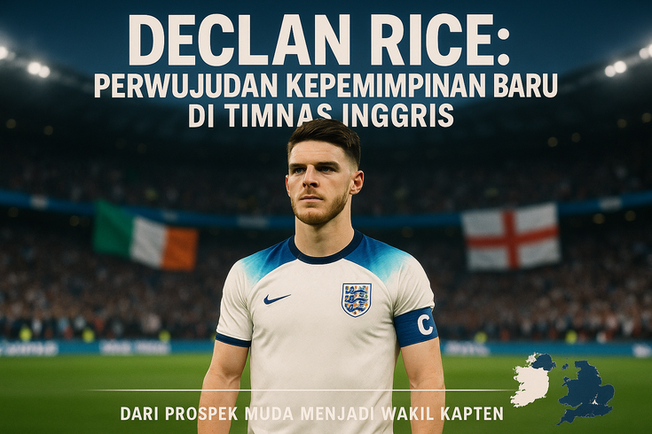 alt_text: Declan Rice memimpin Timnas Inggris, lambang era baru kepemimpinan.