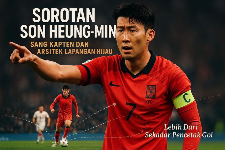 alt_text: Son Heung-min beraksi di lapangan, mengenakan seragam Korea Selatan di Piala Dunia.